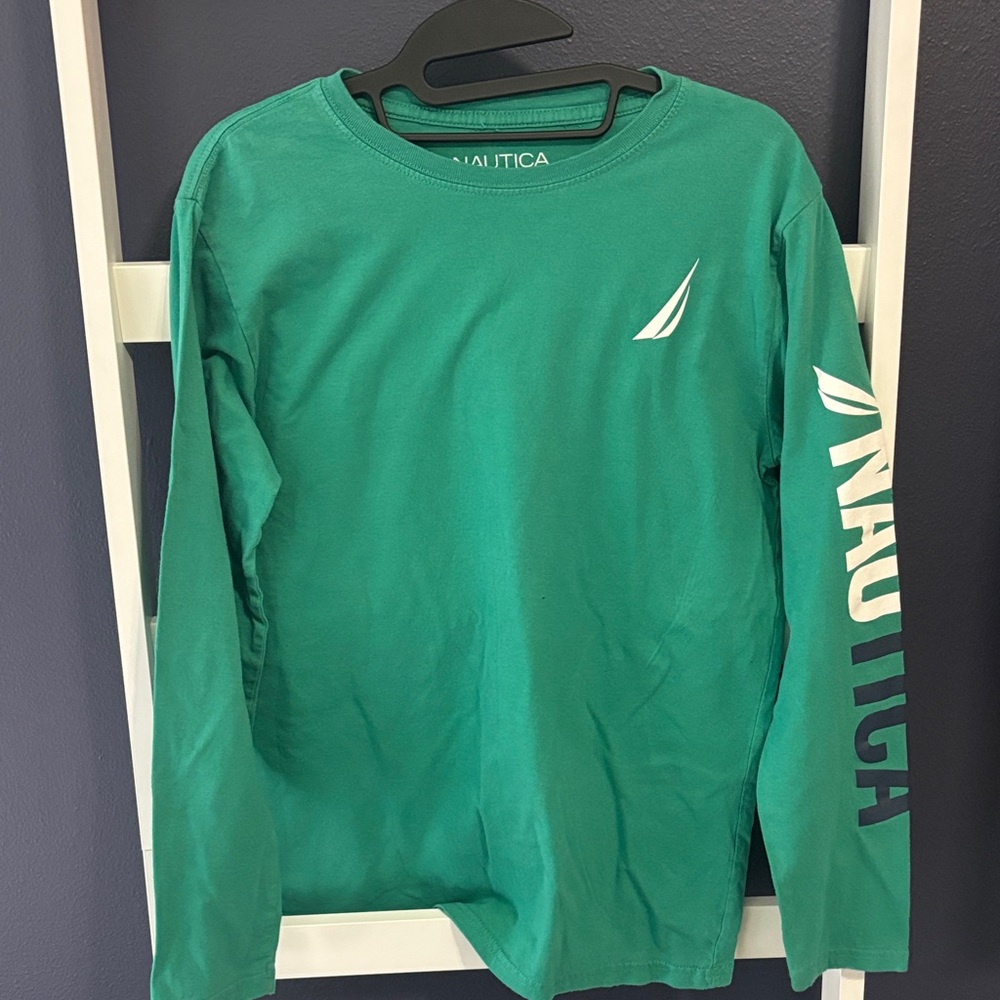 Nautica Teal Long Sleeve Tee Boy XL